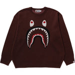 BAPE SHARK JACQUARD KNIT SWEATER BROWN