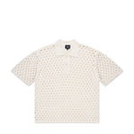 STUSSY BIG MESH POLO SWEATER IVORY SIZE M
