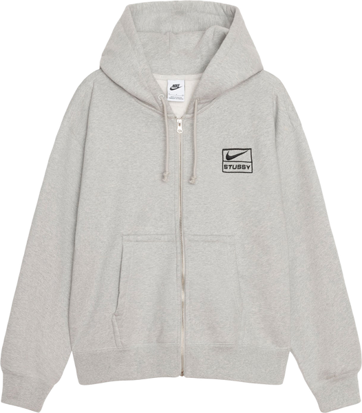 STUSSY X NIKE FLEECE ZIP HOODIE GREY HEATHER – Original Grail STUSSY X NIKE FLEECE ZIP HOODIE GREY HEATHER – Original Grail