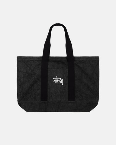 STUSSY CANVAS EXTRA LARGE TOTE BAG BLACK