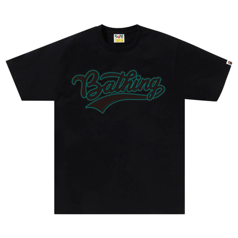 BAPE VARSITY BASEBALL LOGO TEE BLACK SIZE XXL