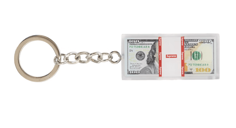 SUPREME CASH PAPERWEIGHT KEYCHAIN CLEAR