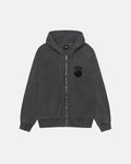 STUSSY 8 BALL ZIP HOODIE PIGMENT DYED BLACK