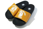 A BATHING APE COLLEGE SLIDE SANDALS YELLOW 1G20191011 SIZE 8
