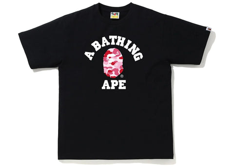 BAPE ABC CAMO COLLEGE T-SHIRT BLACK PINK