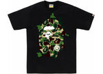 BAPE ABC CAMO REBUILD BIG APE HEAD TEE BLACK/GREEN SIZE M, L