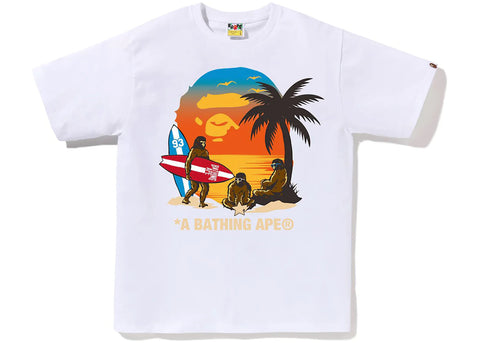 BAPE SUNSET BEACH APE T-SHIRT WHITE