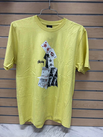 STUSSY HOUSE OF CARDS TEE YELLOW SIZE M
