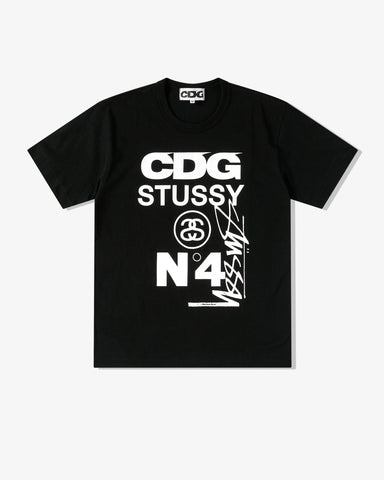 COMME DES GARCONS X STUSSY T-SHIRT BLACK SIZE M