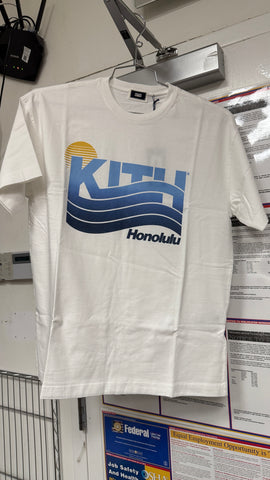 KITH HONOLULU WAVEY TEE WHITE SIZE S, M