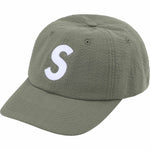 SUPREME SEERSUCKER S LOGO 6-PANEL OLIVE