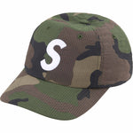 SUPREME SEERSUCKER S LOGO 6-PANEL WOODLAND CAMO