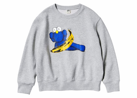 KAWS X UNIQLO WARHOL GRAPHIC 472951 SWEATSHIRT GRAY (ASIA SIZING) SIZE S, M, L, XL
