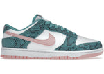 NIKE DUNK LOW SNAKESKIN WASHED TEAL BLEACHED CORAL DR8577300 SIZE 9