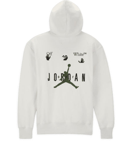 OFF-WHITE X JORDAN HOODIE WHITE DM0059054 SIZE L