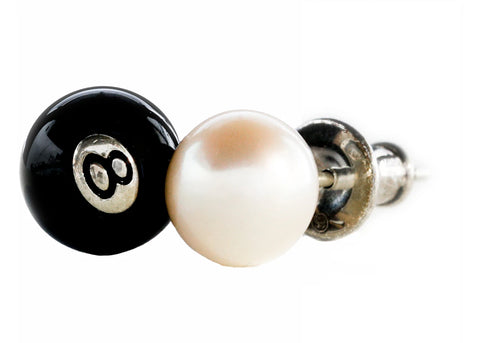 STUSSY 8 BALL EARRING STERLING SILVER