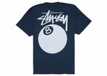 STUSSY 8 BALL PIGMENT DYED TEE NAVY SIZE XL