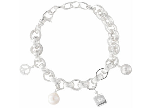 STUSSY ICON CHARM BRACELET STERLING SILVER