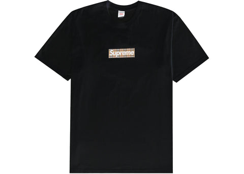 SUPREME BURBERRY BOX LOGO TEE BLACK SIZE S
