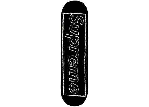 SUPREME KAWS CHALK LOGO SKATEBOARD BLACK SS21 SIZE 8 1/4