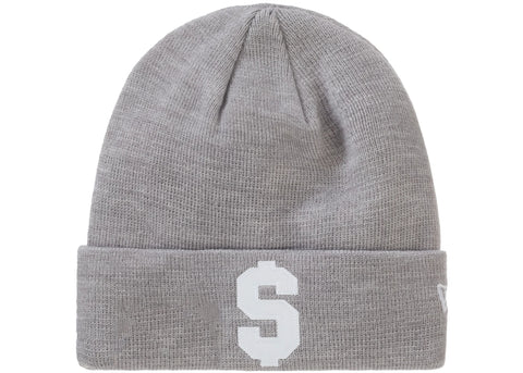 SUPREME NEW ERA DOLLAR BEANIE HEATHER GREY
