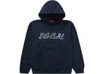 SUPREME SCRIPT HOODED SWEATSHIRT NAVY SS23 SIZE L, XL