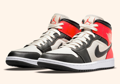 JORDAN 1 MID NEWSPRINT LIGHT OREWOOD BROWN (WOMEN'S) DQ6078100 SIZE 12W