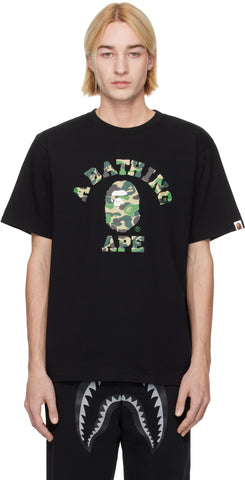 BAPE ABC CAMO COLLEGE TEE BLACK GREEN