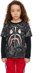 BAPE BLACK SPACE CAMO SHARK LONG SLEEVE T-SHIRT BLACK (KIDS)
