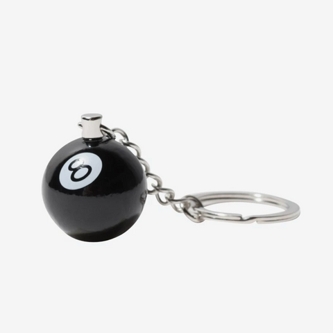 STUSSY 8 BALL KEYCHAIN BLACK