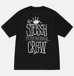 STUSSY CROWN INTERNATIONAL PIGMENT DYED TEE BLACK