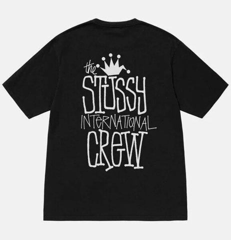 STUSSY CROWN INTERNATIONAL PIGMENT DYED TEE BLACK