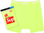 SUPREME HANES BOXER BRIEFS (2 PACK) FLOURESCENT YELLOW SIZE M, L, XL
