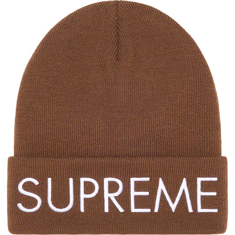 SUPREME CAPITAL BEANIE DARK BROWN FW22