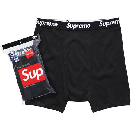 SUPREME HANES BOXER (4 PACK) BRIEFS BLACK