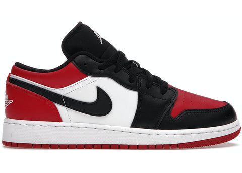 JORDAN 1 LOW BRED TOE (GS) 553560612 SIZE 3.5Y, 4Y, 5Y