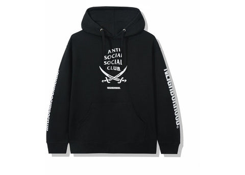 ASSC X NEIGHBORHOOD 6IX BLACK HOODIE BLACK SIZE S, L