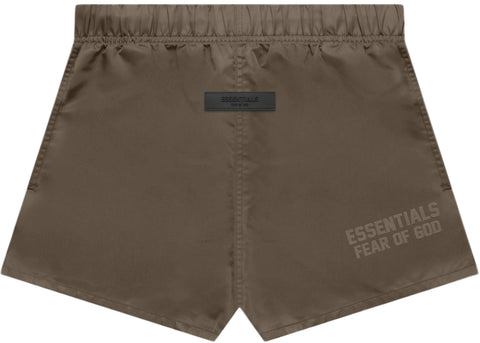 FEAR OF GOD ESSENTIALS NYLON RUNNING SHORTS WOOD