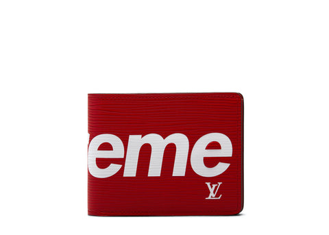 LOUIS VUITTON X SUPREME SLENDER WALLET EPI RED
