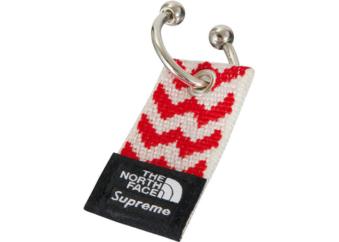 SUPREME THE NORTH FACE WOVEN KEYCHAIN RED FW22